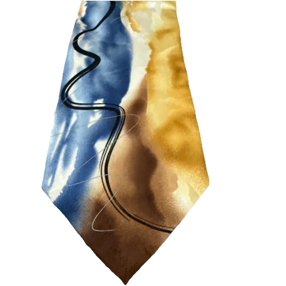 Vintage J Garcia Silk Tie Abstract  Volcano Collection Fifty - Six